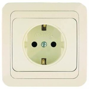 розетка рс 1 евро Makel Mimoza 25008/25028 беж