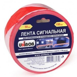 лента сигнальная 50*150м красно-белая UNIBOB 39295 160485
