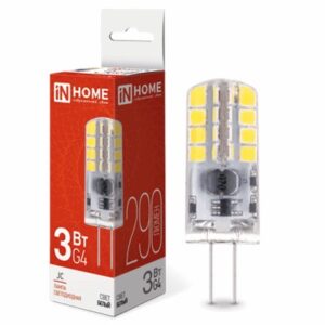 лампа ДИОД капс G4 12В 3W хол IN HOME
